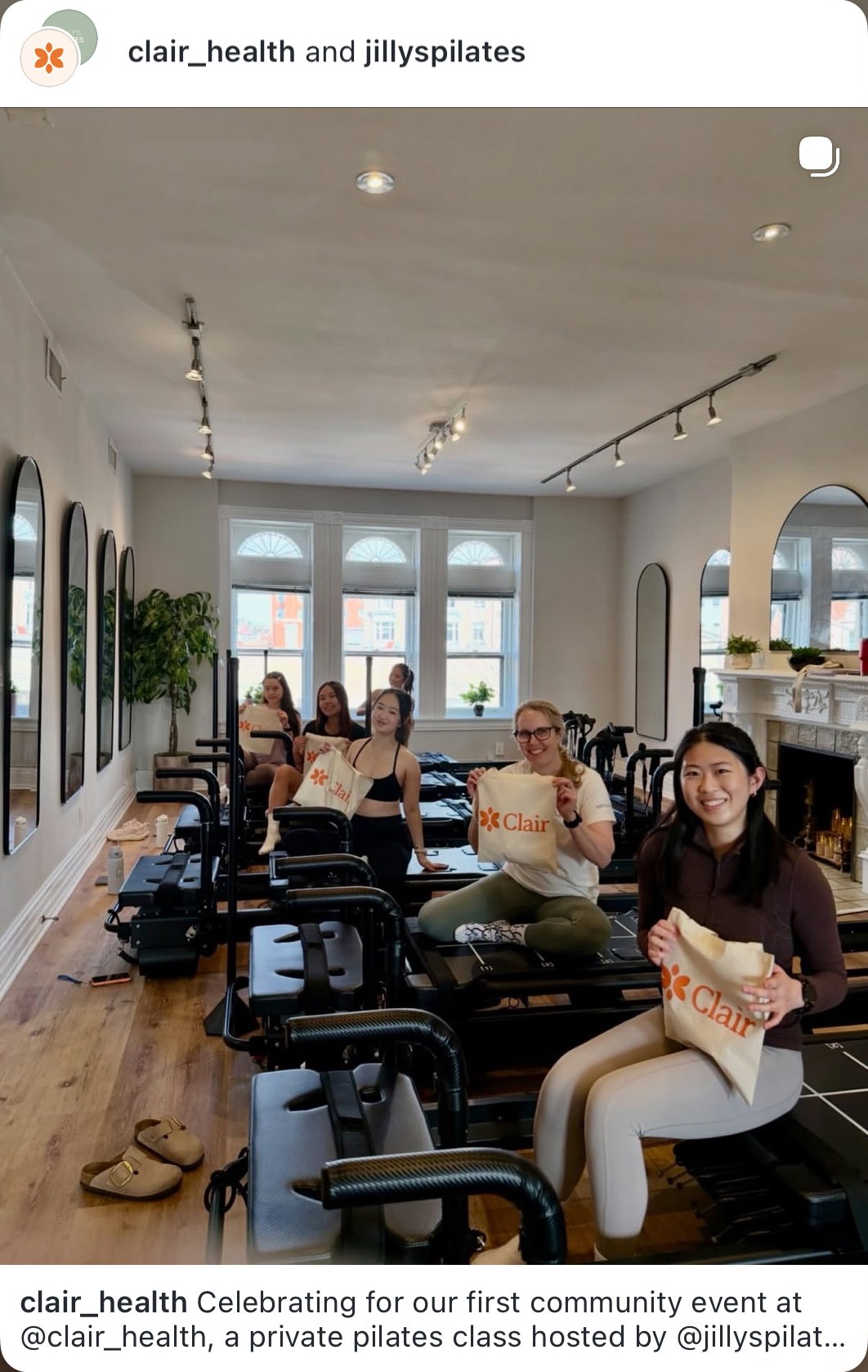 Clair community pilates event at Jillys Pilates